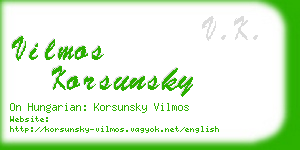 vilmos korsunsky business card